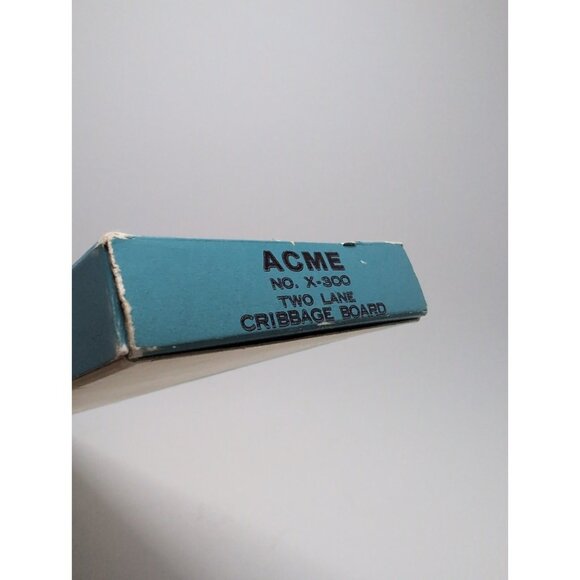 Acme X-300 Cribbage Two Lane Board 6 Pegs Complete Vintage - Picture 3 of 10